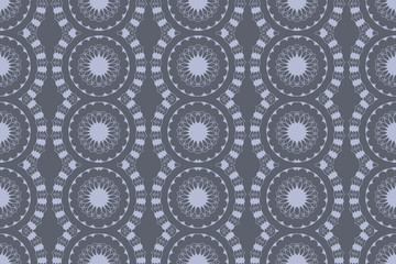 Grey monochrome floral pattern with grey color