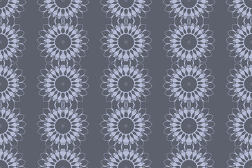Grey monochrome floral pattern with grey color