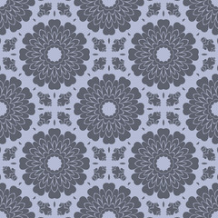 Grey monochrome floral pattern with grey color