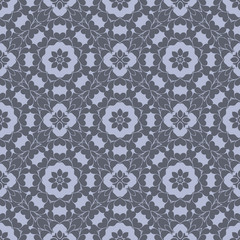 Grey monochrome simple floral pattern