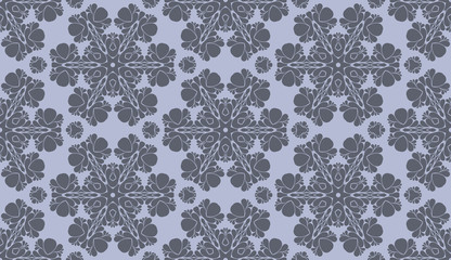 Grey monochrome simple floral pattern