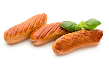 Pork sausage isolated on white background.