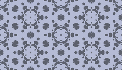Grey monochrome simple floral pattern