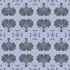Grey monochrome simple floral pattern