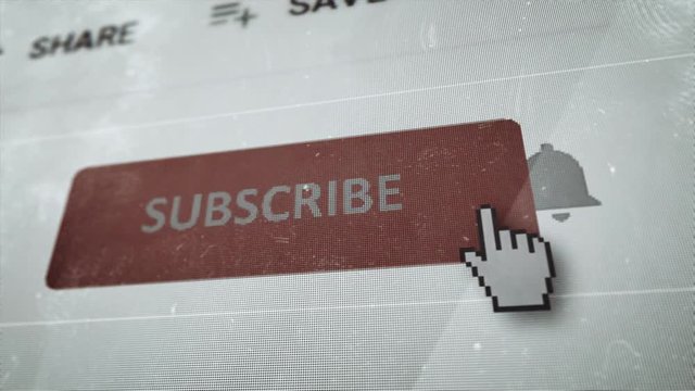 Funny montage of a man clicking the subscribe button and the notification bell