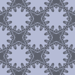 Grey monochrome simple floral pattern