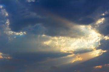 Fototapeta na wymiar blue sky background with dark clouds sunset