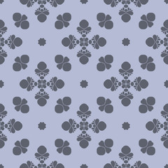 Grey monochrome simple floral pattern
