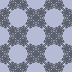 Grey monochrome simple floral pattern