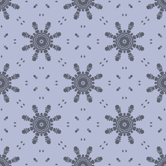Grey monochrome simple floral pattern