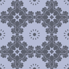Grey monochrome floral pattern with grey color