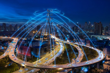 Smart cars with automatic sensor driving on metropolis with wireless connection