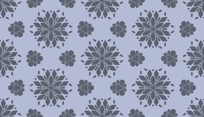Grey monochrome floral pattern with grey color