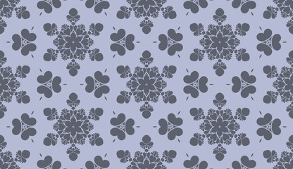 Grey monochrome floral pattern with grey color