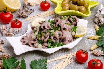 Baby octopus in spicy dressing