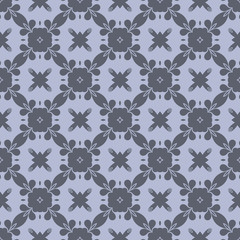 Grey monochrome floral flat pattern