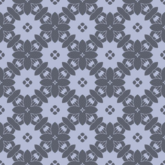 Grey monochrome floral flat pattern