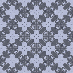 Grey monochrome floral flat pattern