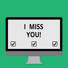 Handwriting text I Miss You. Concept meaning Feeling sad because you are not here anymore loving message