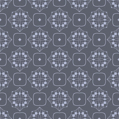 Grey monochrome floral flat pattern