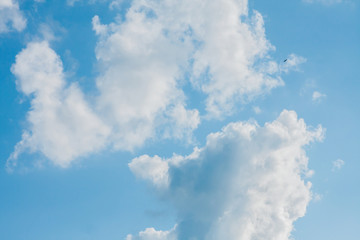 big white clouds in the blue sky