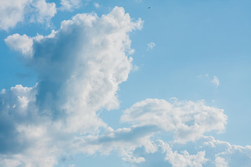 big white clouds in the blue sky
