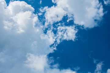 big white clouds in the blue sky
