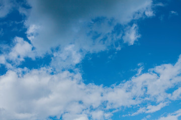 big white clouds in the blue sky