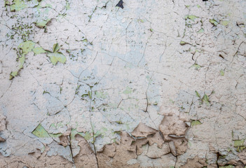 Old Weathered White Painted Cracked Wall Texture