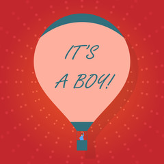Text sign showing It S A Boy. Conceptual photo Expecting a male baby cute blue colors a lot of car toys