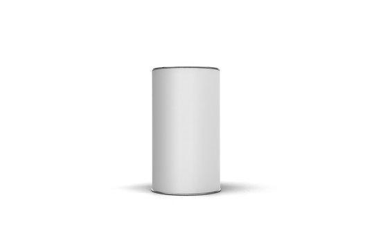 Blank Tin can packaging with lid Mock up isolated on soft gray background.Tin for your design and logo.3D rendering