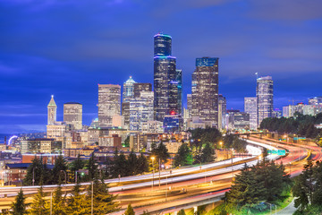 Fototapeta na wymiar Seattle, Washington, USA downtown skyline