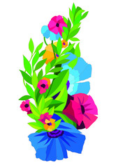 Floral decorative element on white background. Printable design.