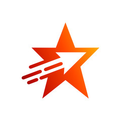 star with fast arrow flat logo design