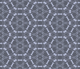Fototapeta premium Grey monochrome floral flat pattern