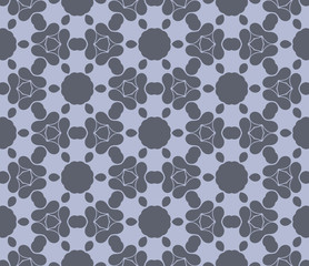 Fototapeta na wymiar Grey monochrome floral flat pattern