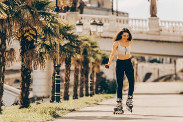 Girl ready for roller skating