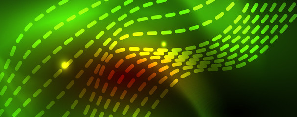 Obraz premium Shiny neon lines techno magic futuristic background, magic energy space light concept, abstract background wallpaper design