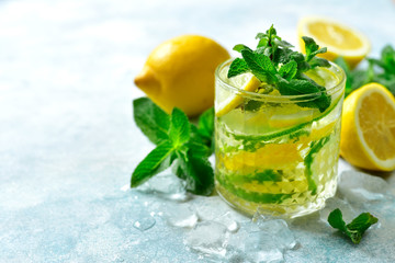 Summer citrus lemonade in a glass.