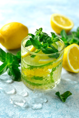Summer citrus lemonade in a glass.