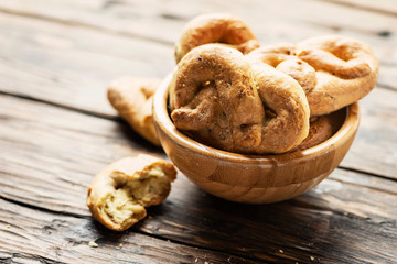 Traditional Italian bread taralli