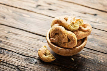 Traditional Italian bread taralli