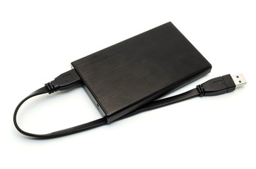 external hard disk drive, close-up, isolate, white background
