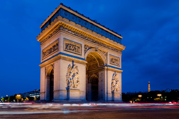 Fototapeta na wymiar France, Paris, Arc de Triomphe dusk