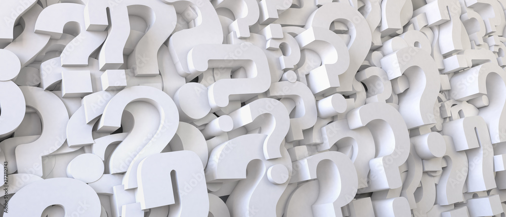 Poster question marks backround. faq, decision and confusion concept.