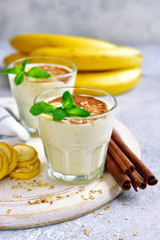 Banana smoothie with cinnamon.