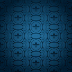 Damask Blue Wallpaper