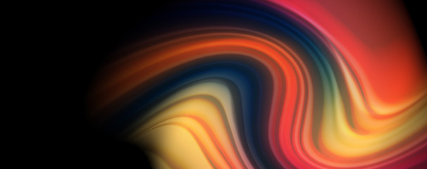 Flowing liquid colors - modern colorful flow poster. Wave liquid shapes. Art design for your design project