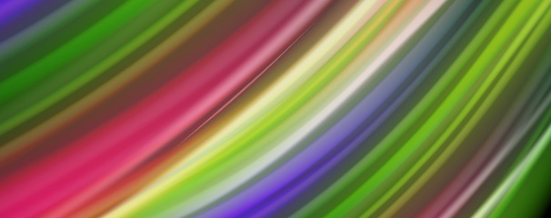 Fluid liquid color wave lines, glowing colorful light effect, abstract composition template. Geometric technology abstract pattern. Movement concept