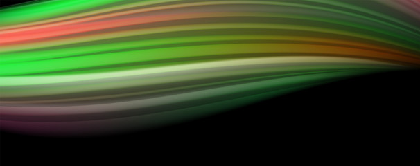 Fluid liquid color wave lines, glowing colorful light effect, abstract composition template. Geometric technology abstract pattern. Movement concept